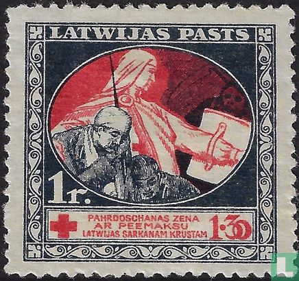 Red cross [green back] - Image 1