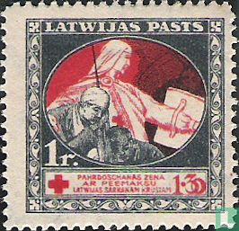 Rode kruis [blauwe achterkant] - Afbeelding 1