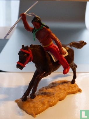 Indiaan met speer te paard - Afbeelding 1