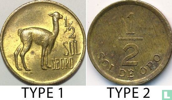 Pérou ½ sol de oro 1975 (type 1) - Image 3