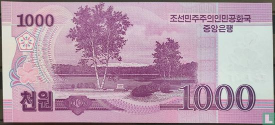 Noord-Korea 1000 Won  2008 100th Anniversary of Kim Il Sung   - Afbeelding 2