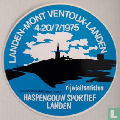 Landen-Mont Ventoux-Landen  4-20/7/1975