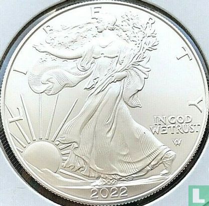 United States 1 dollar 2022 (without W - colourless) "Silver Eagle" - Image 1