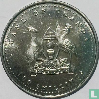 Uganda 100 shillings 2004 (type 3 - copper-nickel) "Year of the Monkey" - Image 2