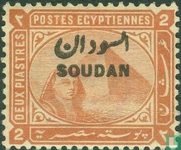 Sphinx and pyramid of Giza with overprint