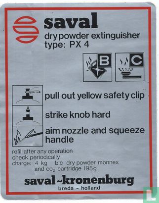 Saval dry powder extinguisher type: PX4