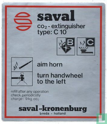Saval CO2 extinguisher type C10