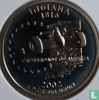 United States ¼ dollar 2002 (PROOF - copper-nickel clad copper) "Indiana" - Image 1