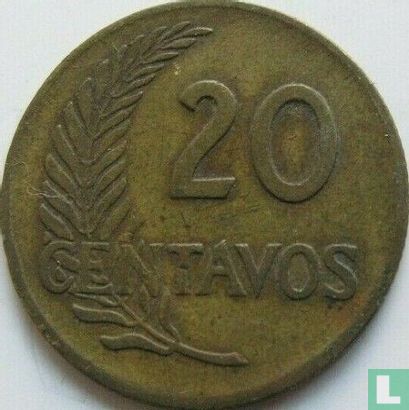 Peru 20 centavos 1961 (without AFP) - Image 2