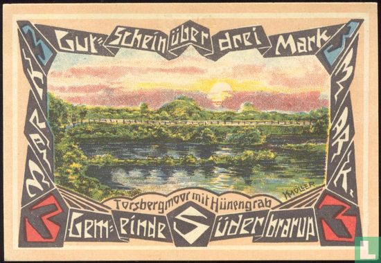 Sudenbrarup, Gemeinde - 3 Mark 1920 - Image 2