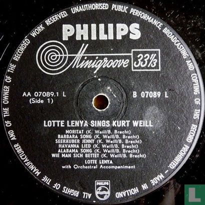 Lotte Lenya Sings Kurt Weill - Afbeelding 3