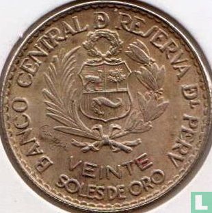 Peru 20 soles de oro 1965 "400th anniversary Foundation of La Casa de Moneda" - Afbeelding 2