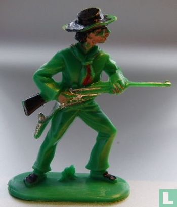 Cowboy met geweer in de aanslag (groen) - Afbeelding 1