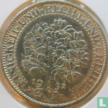 Empire allemand 5 reichsmark 1932 (A) - Image 1
