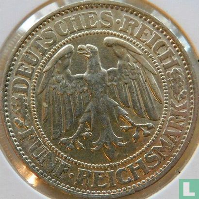 Empire allemand 5 reichsmark 1932 (A) - Image 2