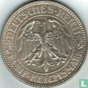 Empire allemand 5 reichsmark 1927 (D) - Image 2