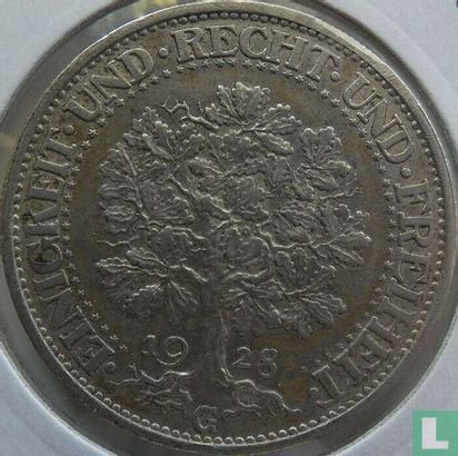 Duitse Rijk 5 reichsmark 1928 (G) - Afbeelding 1