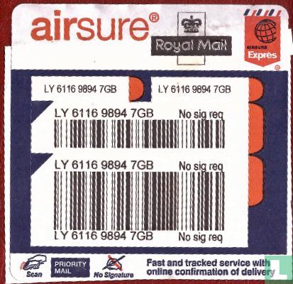 Airsure,Royal Mail Track&Trace