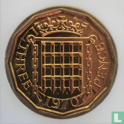 Verenigd Koninkrijk 3 pence 1970 (PROOF) - Afbeelding 1