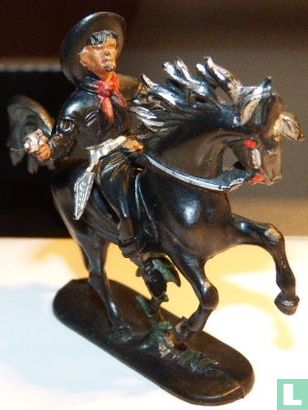 Cowboy te paard met revolver (zwart) - Afbeelding 3