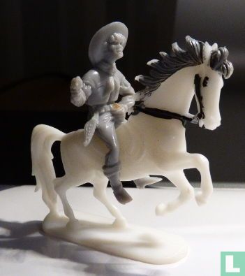 Cowboy te paard met revolver (grijs) - Afbeelding 3