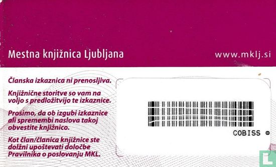Library card Ljubljana - Afbeelding 2