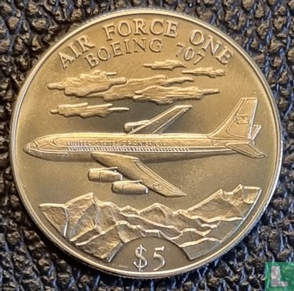 Liberia 5 dollars 2000 (type 1) "Air Force One - Boeing 707" - Afbeelding 2