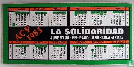 ACV kalender 1983  la solidaridad juventud-en-paro  una -sola-arma