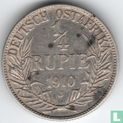 German East Africa ¼ rupie 1910 - Image 1