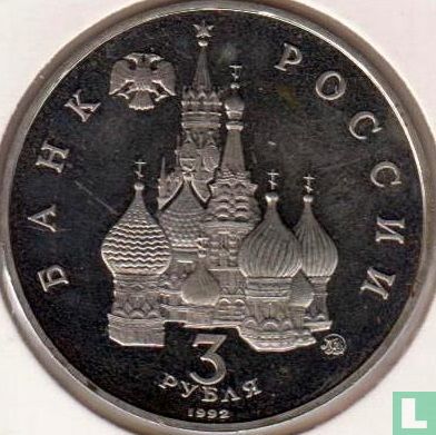 Rusland 3 roebels 1992 "International Space Year" - Afbeelding 1