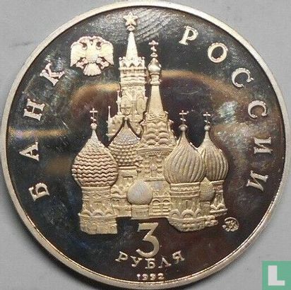 Russia 3 rubles 1992 (PROOF) "International Space Year" - Image 1