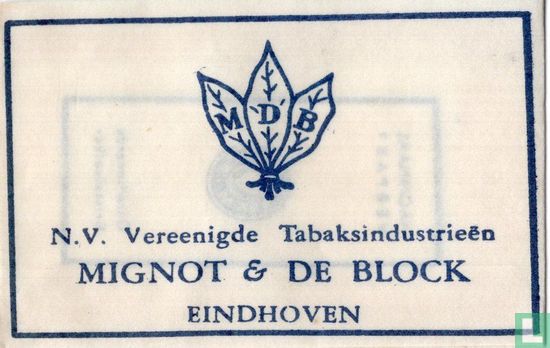 N.V. Vereenigde Tabaksindustrieën Mignot & de Block - MDB - Afbeelding 1