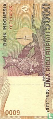 Indonésie 5,000 Rupiah - Faute d'impression - Image 2