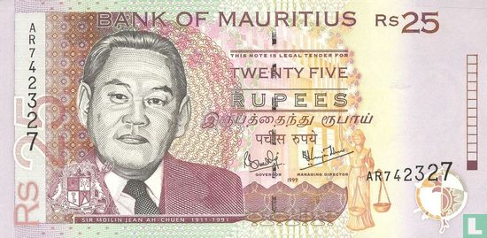 Mauritius 25 Rupien  - Bild 1