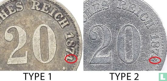 Duitse Rijk 20 pfennig 1874 (G - type 2) - Afbeelding 3