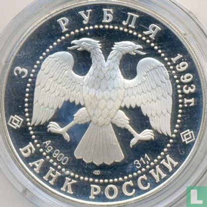 Russia 3 rubles 1993 (PROOF) "Anna Pavlova" - Image 1
