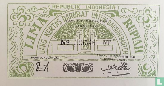 Indonésie 5 Rupiah - Image 1