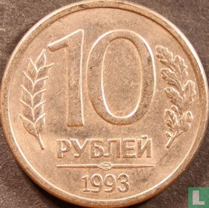 Russland 10 Rubel 1993 (verkupfernickelten Stahl - IIMD) - Bild 1