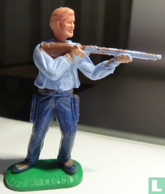 Cowboy with rifle (light blue) - Image 1