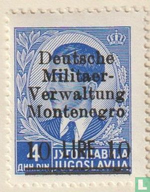 Roi Pierre II avec surcharge Deutsche Militaer-Verwaltung