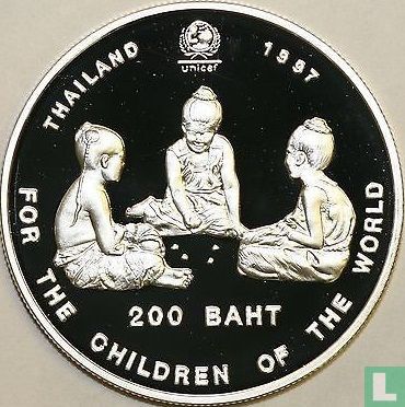 Thailand 200 baht 1997 (BE2540 - PROOF) "50 years of UNICEF" - Afbeelding 1