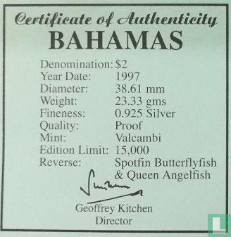 Bahama's 2 dollars 1997 (PROOF) "35th anniversary of the World Wildlife Fund" - Afbeelding 3