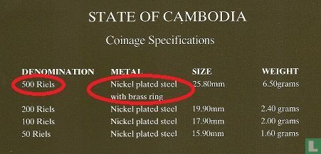 Cambodja 500 riels 1994 (BE2538) - Afbeelding 3