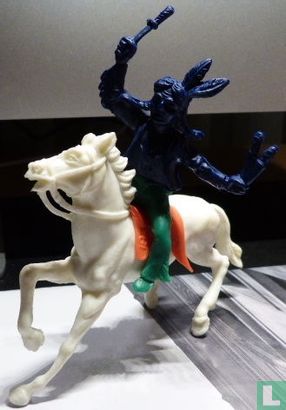 Indian on horseback (blue/green) - Image 1
