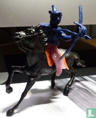 Indianer zu Pferd (blau/pink) - Bild 1