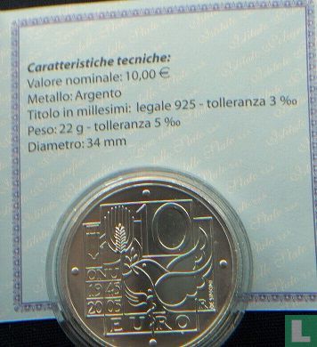 Italië 10 euro 2005 "60th anniversary of United Nations" - Afbeelding 3