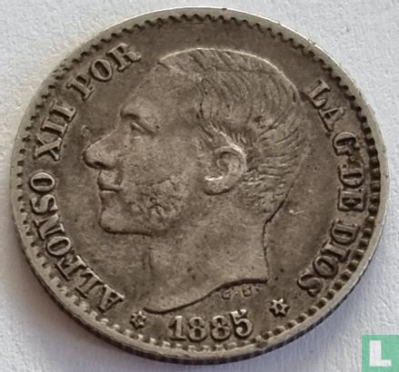 Spanje 50 centimos 1885 - Afbeelding 1