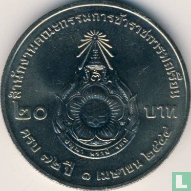 Thailand 20 baht 2001 (BE2544) "72nd anniversary Civil Service Commission" - Afbeelding 1