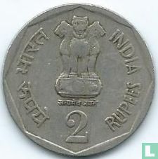 Inde 2 roupies 1982 (Calcutta) - Image 2