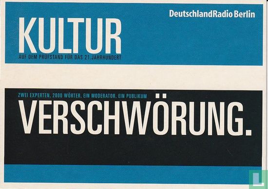 DeutschlandRadio Berlin "Kultur Verschwörung" - Afbeelding 1